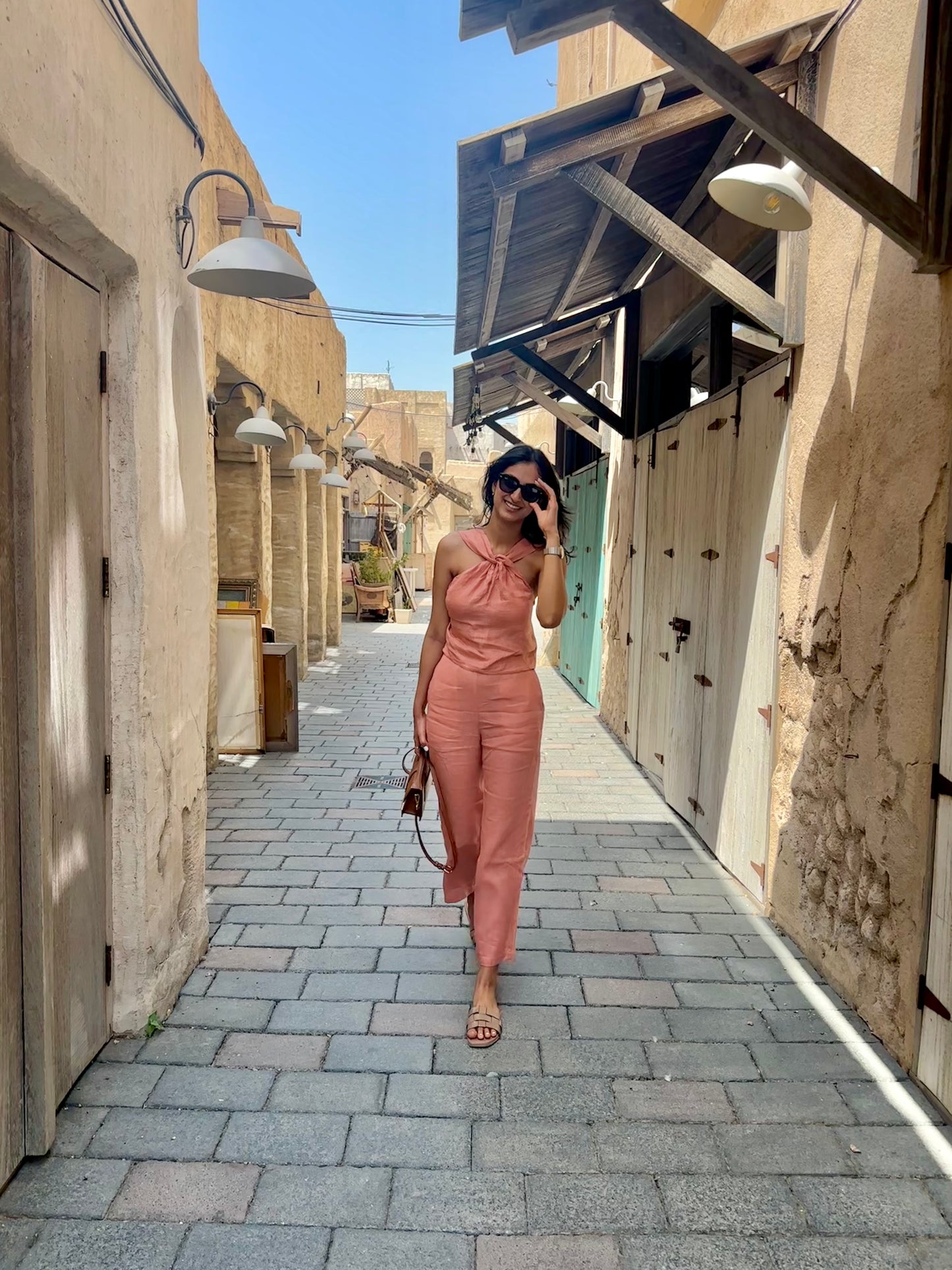 Cross neck top Terracotta