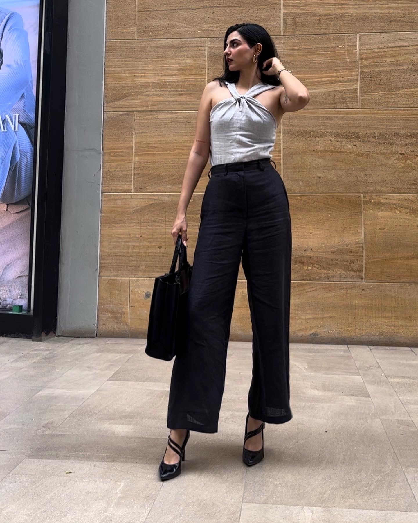 Cross neck top Stormy