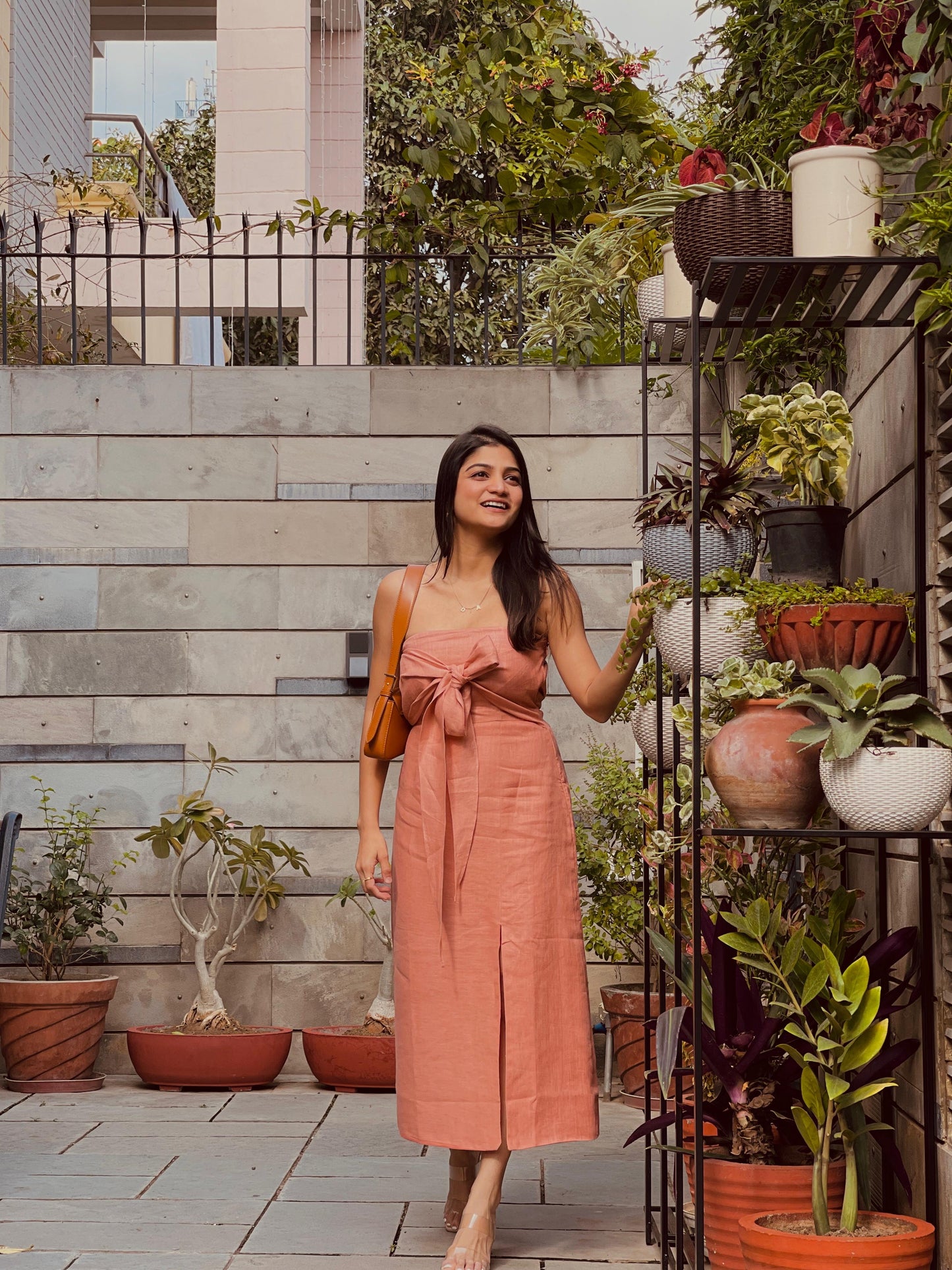Terracotta Cross Neck Dress