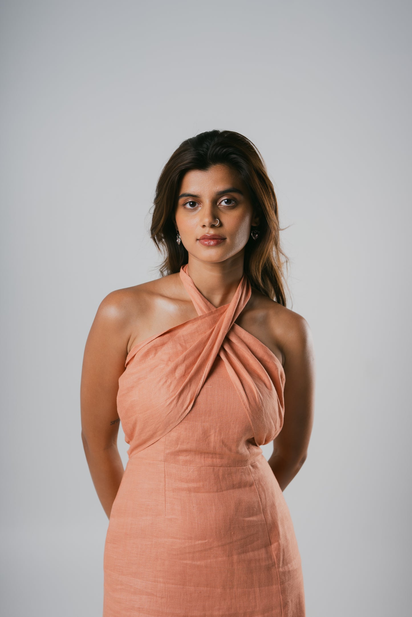 Terracotta Cross Neck Dress