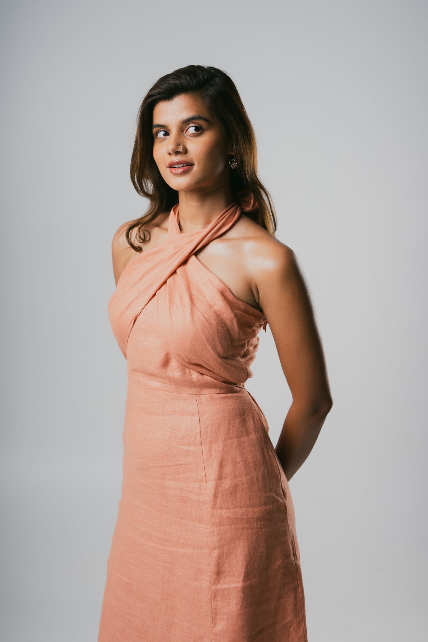 Terracotta Cross Neck Dress