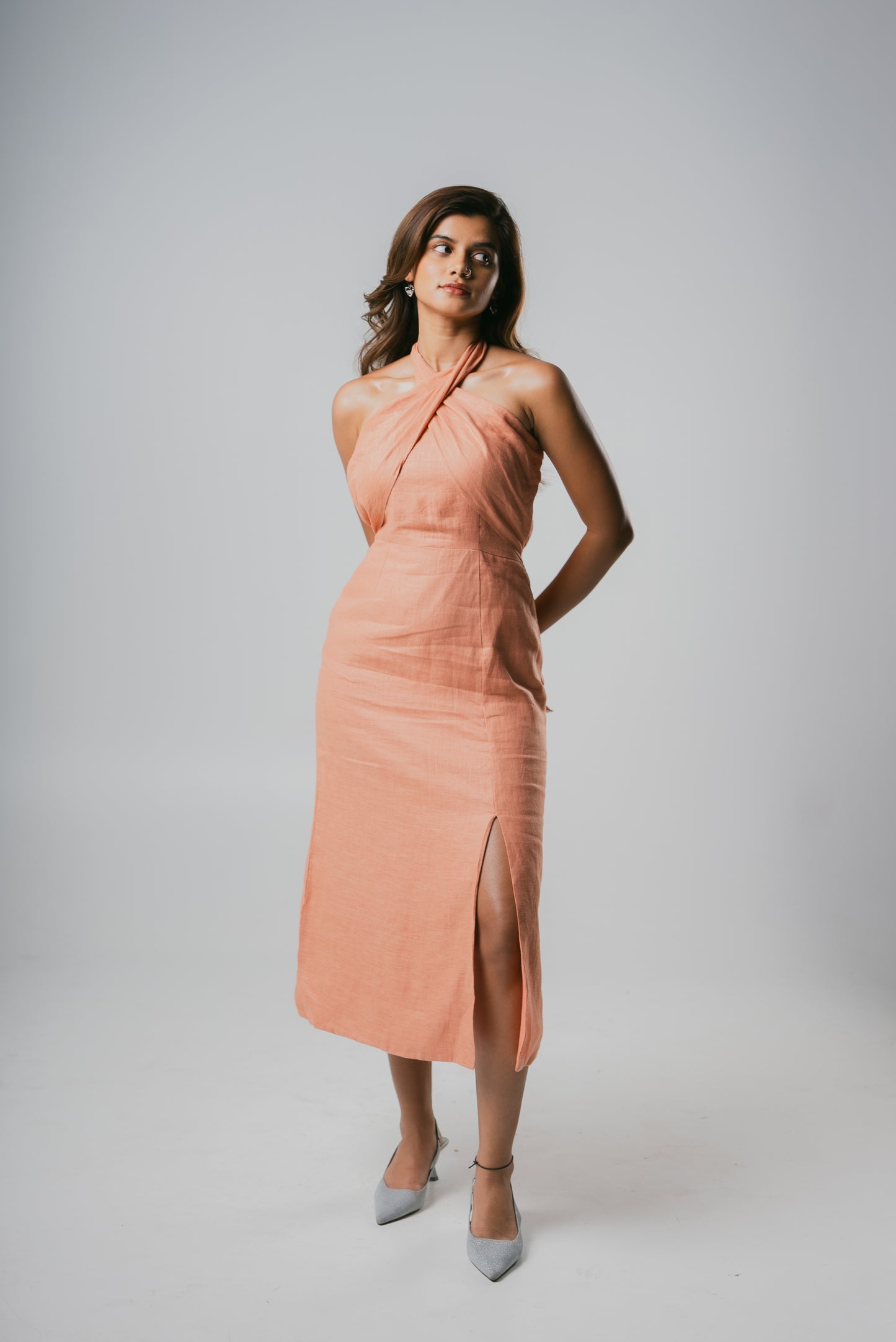 Terracotta Cross Neck Dress