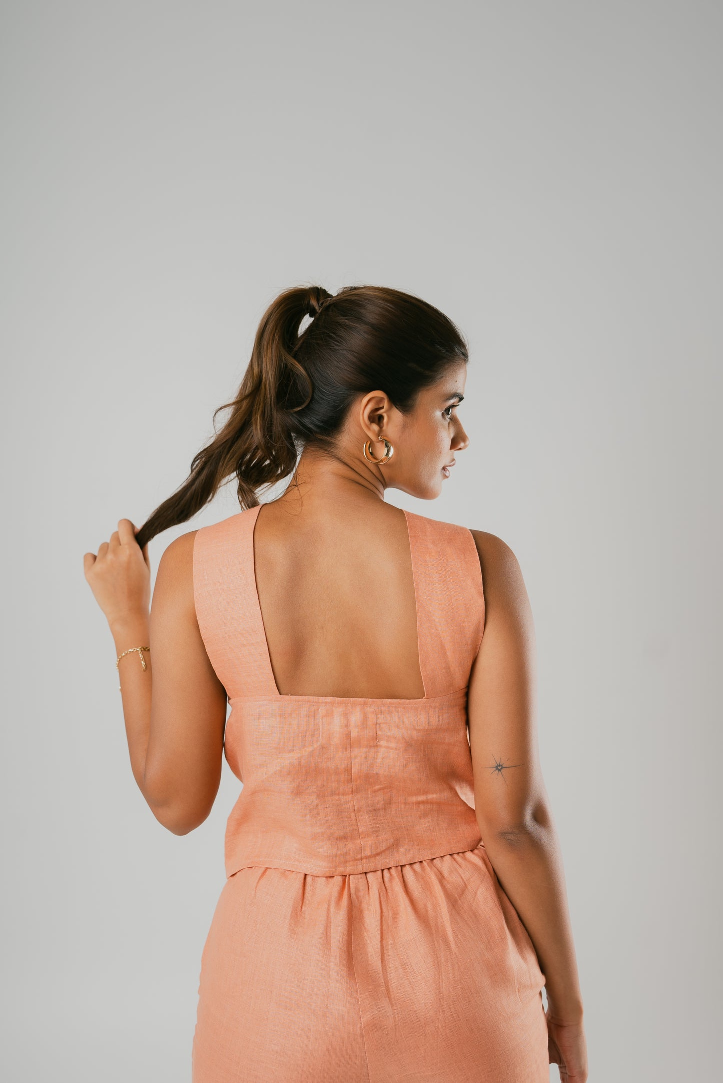 Cross neck top Terracotta