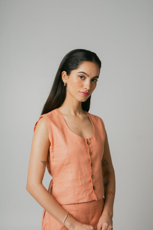Waist Coat Terracotta