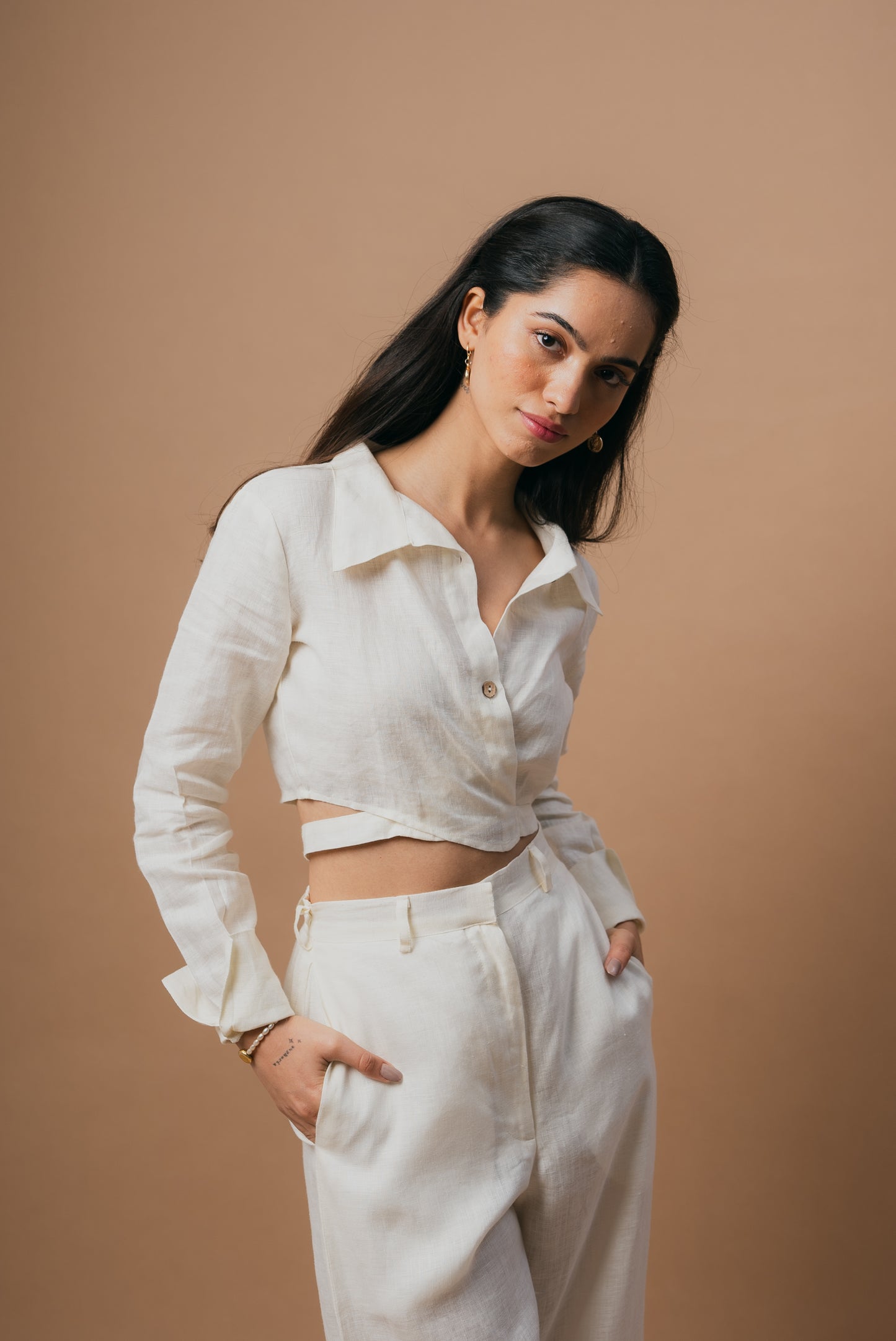 Cropped Shirt Oatmeal