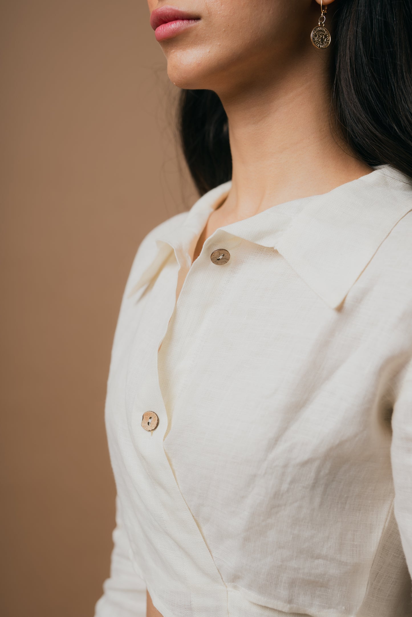 Cropped Shirt Oatmeal